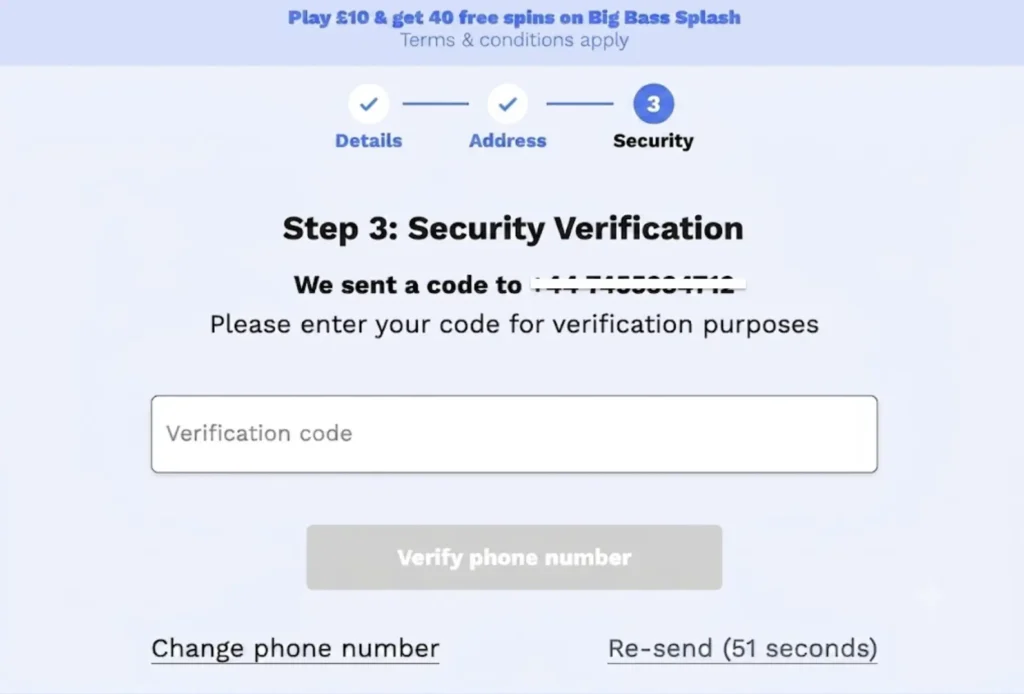 Casushi Sign Up Step 3